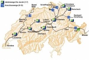Wanderkarten - Landkarten des Pilgerweg Via Francigena Lausanne-Rom